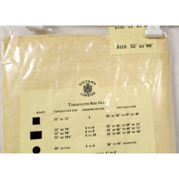 Vintage Sultan's Linens Vinyl & Flannel Backed Tablecloth 52x90 Golden Textured - Picture 8 of 9